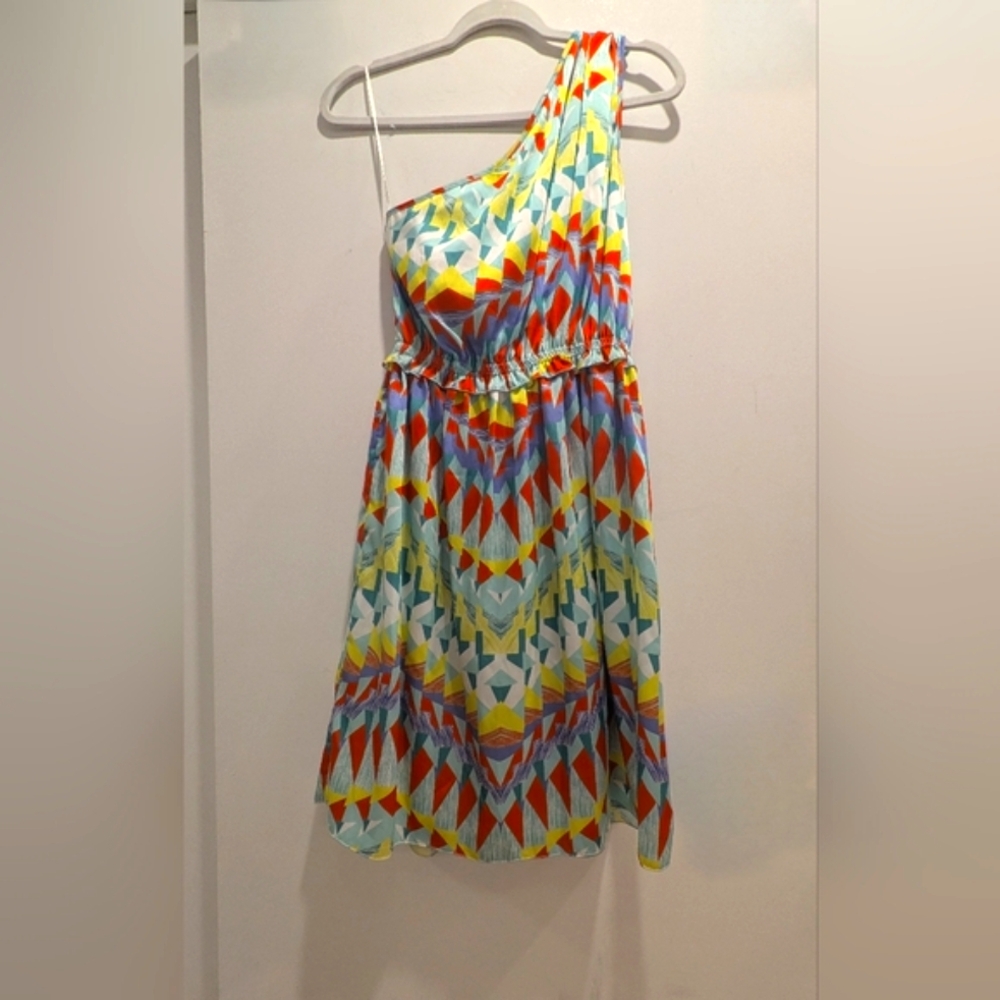 M MISSONI Multicolour One Shoulder Silk Midi Dress